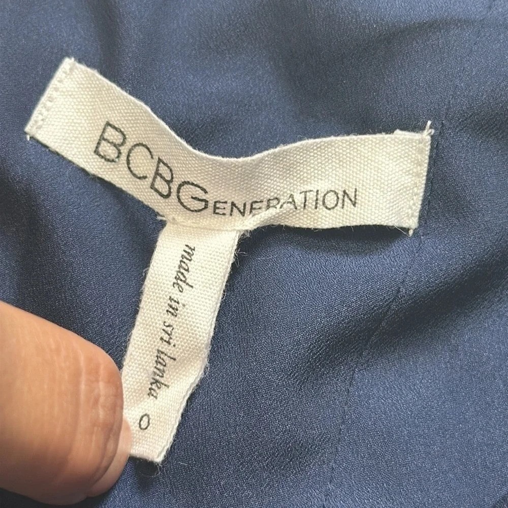 BCBGeneration Sleeveless Blue Chambray Women's Mini Dress Size 0 Preppy Academia - Picture 4 of 10